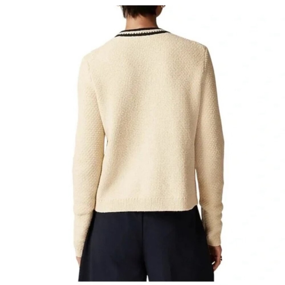 J. Crew Cream Contrast Trim Cardigan with gold Buttons* NWT - Picture 4 of 9